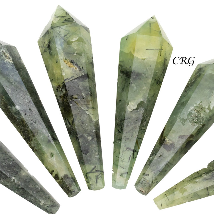 Prehnite Gemstone Wands (1 Pound) Size 4 Inches 6 - Sided Single - Terminated CrystalsCrystal River Gems