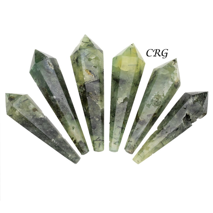 Prehnite Gemstone Wands (1 Pound) Size 4 Inches 6 - Sided Single - Terminated CrystalsCrystal River Gems
