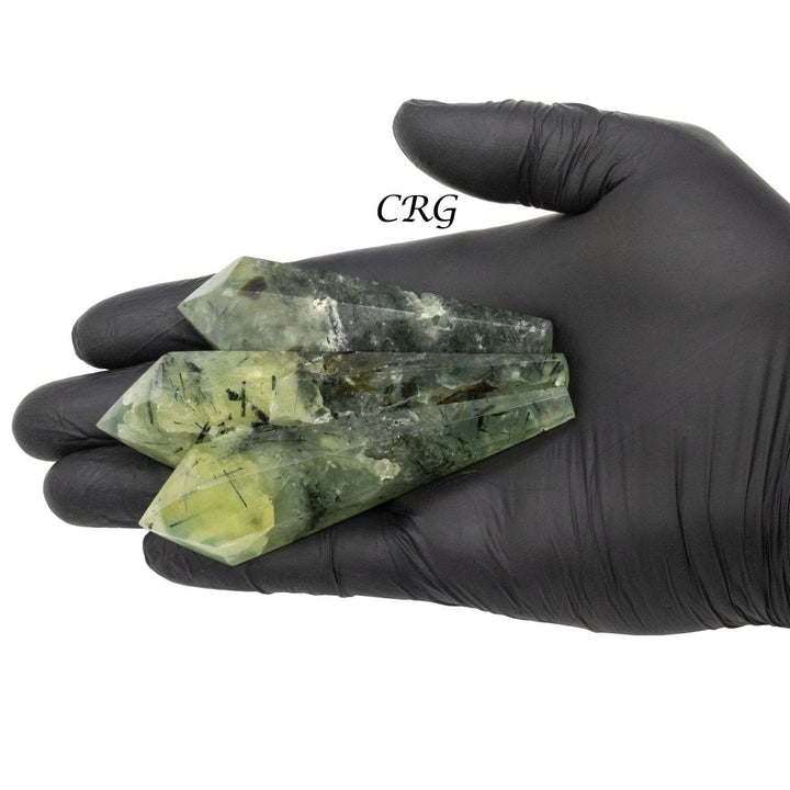 Prehnite Gemstone Wands (1 Pound) Size 4 Inches 6 - Sided Single - Terminated CrystalsCrystal River Gems