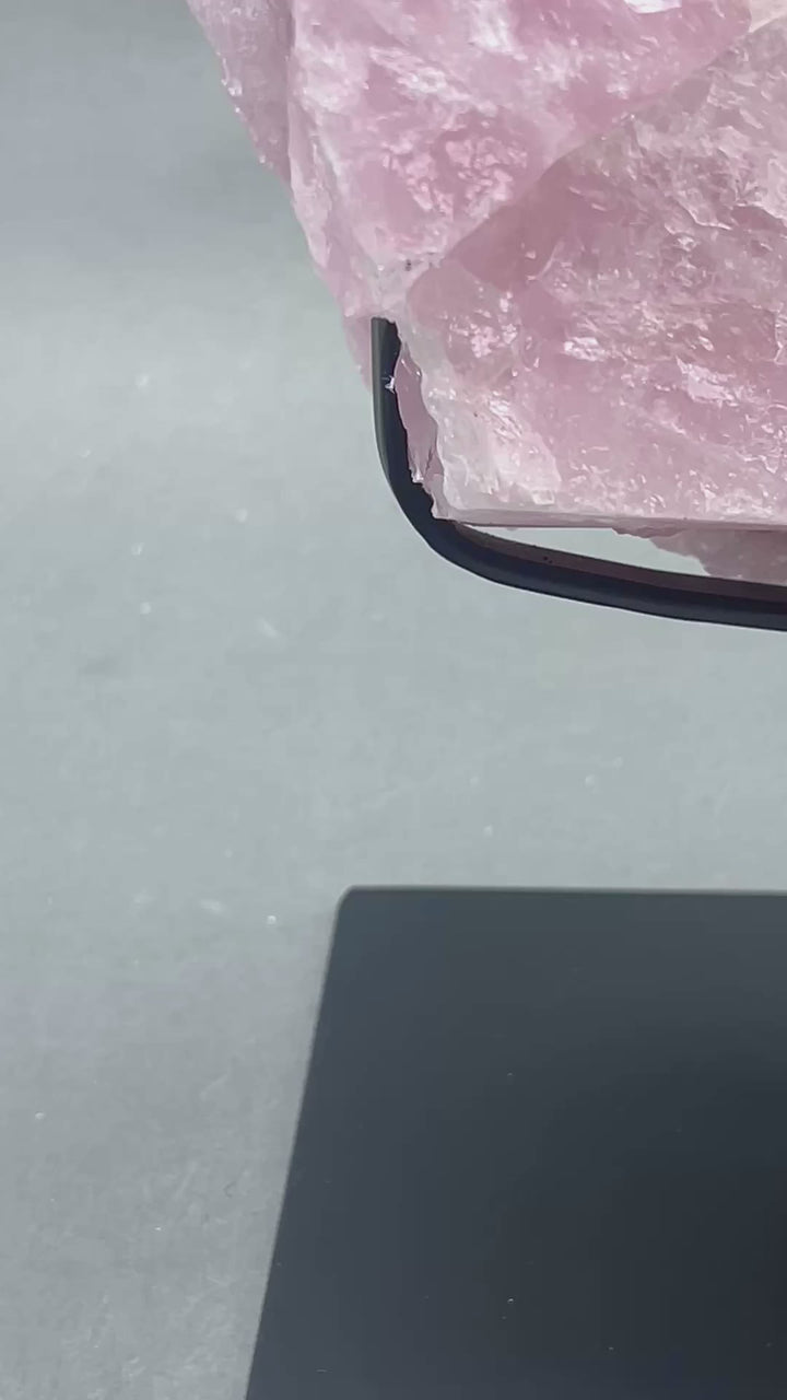 Rose Quartz Raw Large Specimens on Metal Stands (Group 3)