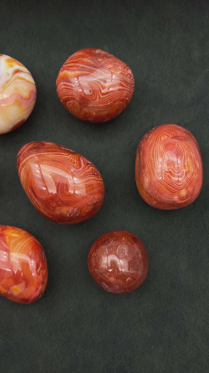 Carnelian Banded Agate Tumbled Stones