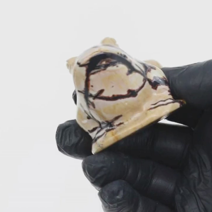 Picture Jasper Frog (1 Piece) Size 2.5 Inches Crystal Gemstone Animal Carving