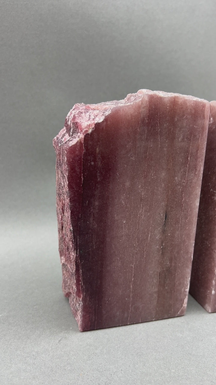 Polished Strawberry Quartz Bookends (4-8") AVG (1 Pair) Gemstone Home Decor Wholesale Crystal Supply