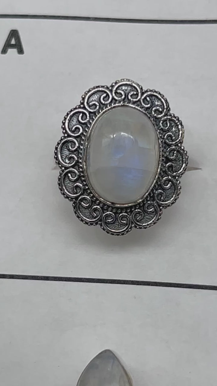 925 Sterling Silver Gemstone Rings ( Pick Your Ring ) Moonstone Labradorite Larimar Ruby