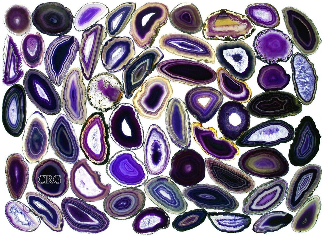 Purple Agate Slice (Size #0) (2 to 3 inches) Grade A Brazilian Agate Geode Slice Wholesale Crystals