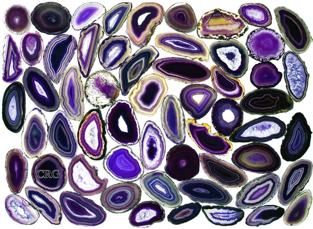 Purple Agate Slice (Size #1) (2.5 to 3.5 inches) Grade A Brazilian Agate Geode Slice Wholesale CrystalsCrystal River Gems