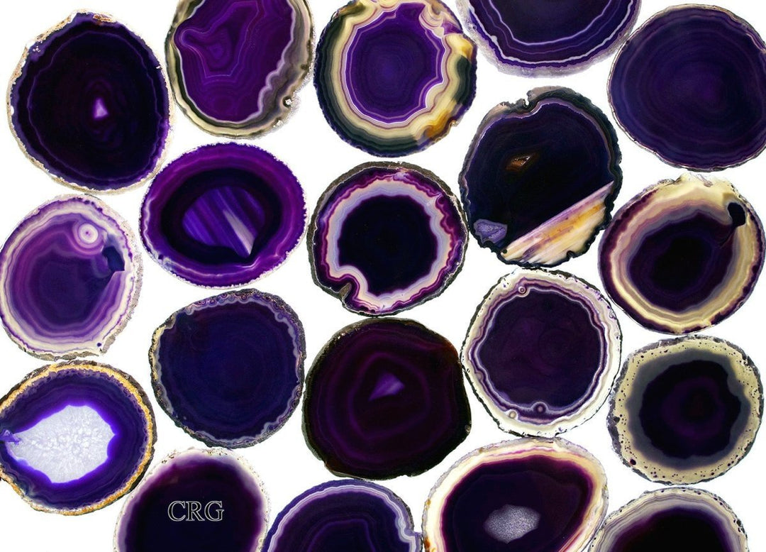 Purple Agate Slice (Size #6) (5.5 to 6 inches) Grade A Brazilian Agate Geode Slice Wholesale CrystalsCrystal River Gems