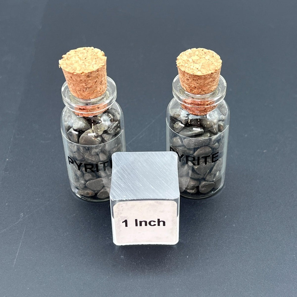 Pyrite Chips In Bottle With Cork (1 Piece)Crystal River Gems