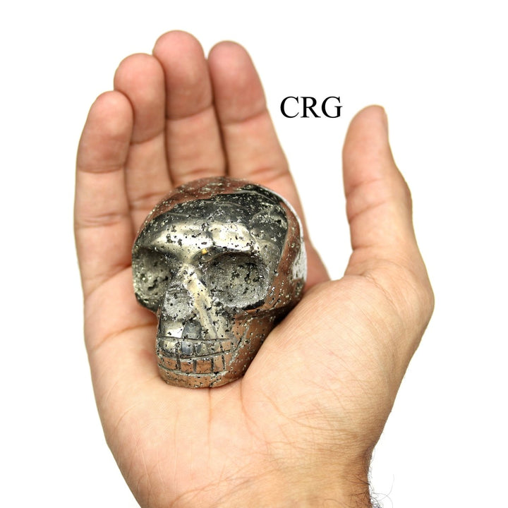 Pyrite Skull Carving (1 Piece) Size 45 to 55 mm Crystal Gemstone ShapeCrystal River Gems