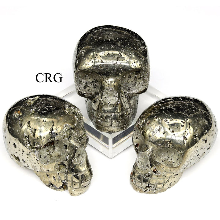 Pyrite Skull Carving (1 Piece) Size 45 to 55 mm Crystal Gemstone ShapeCrystal River Gems