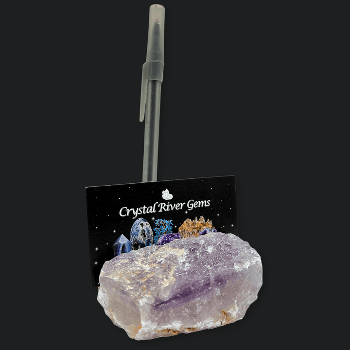 QTY 1 - Amethyst Pen and Card HolderCrystal River Gems