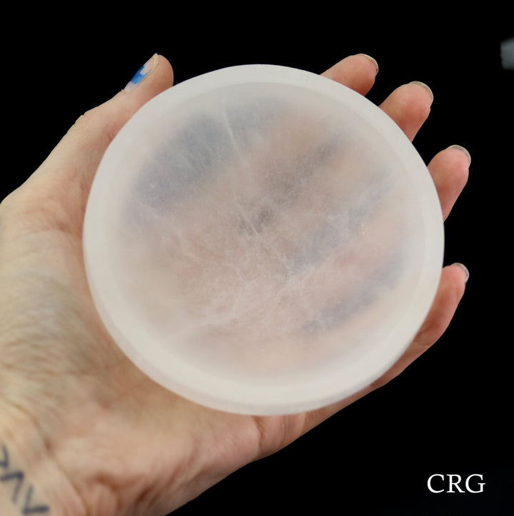QTY 1 - Selenite Round Bowl / 10cm AVGCrystal River Gems