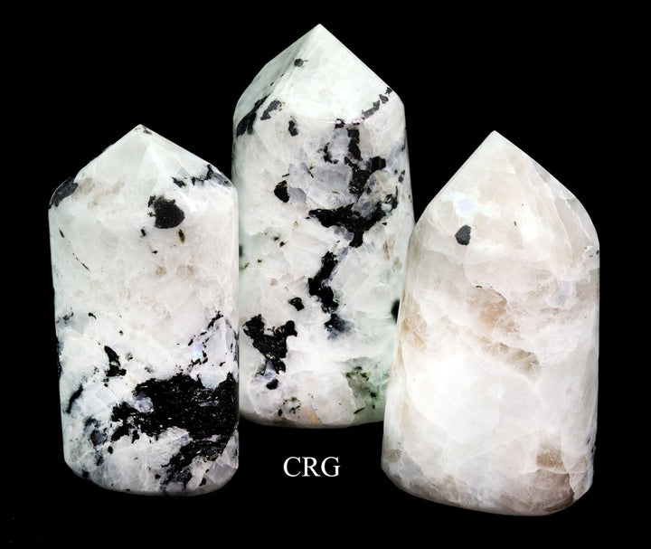 Rainbow Moonstone Full Polished Points (1 Kilogram) Size 1.5 to 3 Inches Crystal Gemstone TowersCrystal River Gems