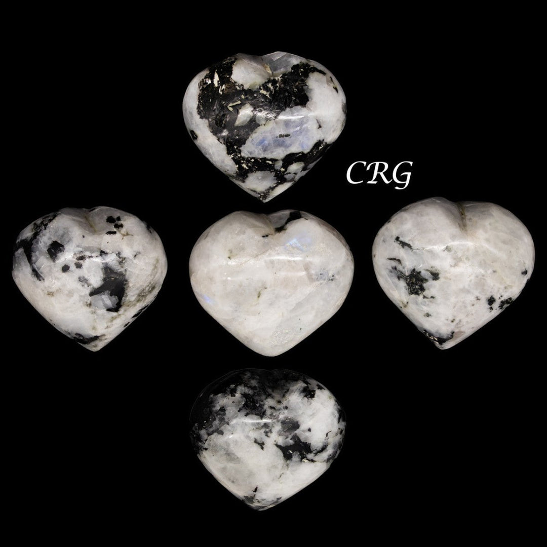 Rainbow Moonstone Puffy Heart (1 Piece) Size 1 to 1.5 Inches Crystal Gemstone ShapeCrystal River Gems