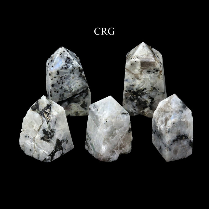Rainbow Moonstone Top Polished Points (1 Kilogram) Size 1.5 to 2.5 Inches Crystal Gemstone TowersCrystal River Gems