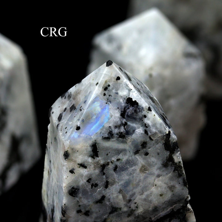 Rainbow Moonstone Top Polished Points (1 Kilogram) Size 1.5 to 2.5 Inches Crystal Gemstone TowersCrystal River Gems