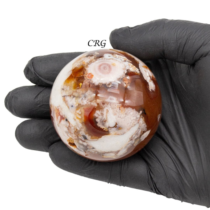 Red Flower Agate Crystal Sphere (1 Pound) Size 2 to 3 Inches Gemstone Balls