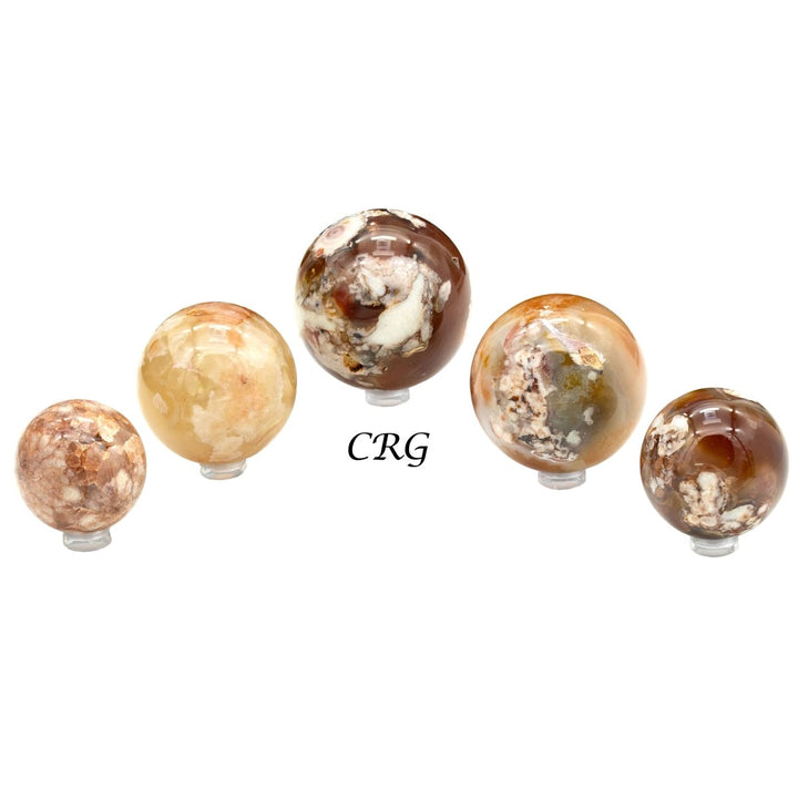 Red Flower Agate Crystal Sphere (1 Pound) Size 2 to 3 Inches Gemstone BallsCrystal River Gems
