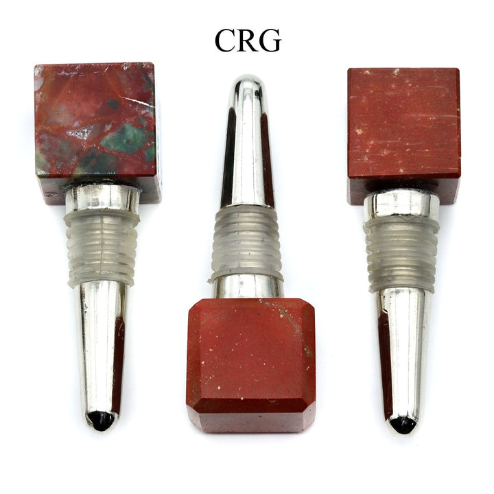 Red Jasper Cube Bottle Stopper (1 Piece) Size 4 Inches Crystal Gemstone Wine StopperCrystal River Gems