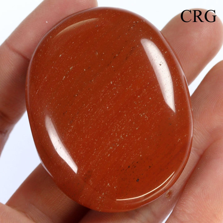 Red Jasper Palm Stone (2 Pieces) Size 50 mm Crystal Gemstone Worry Palm StoneCrystal River Gems