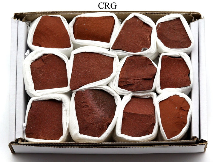 Red Jasper Small Flat (12 Pieces) Size 1.25 to 2.5 Inches Rough Brazilian CrystalCrystal River Gems