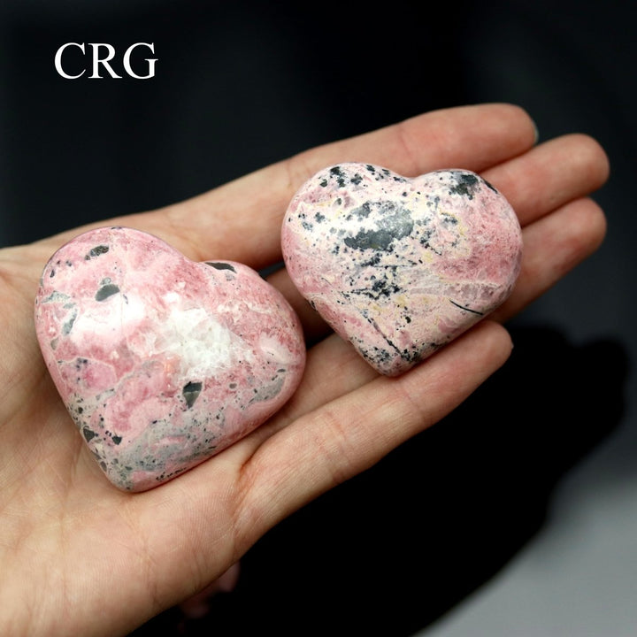 Rhodonite Puffy Heart (1 Piece) Size 40 to 50 mm Polished Crystal Gemstone ShapeCrystal River Gems