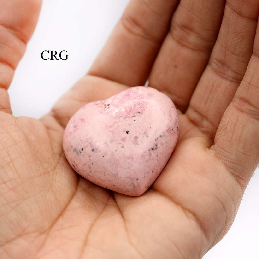 Rhodonite Puffy Heart (1 Piece) Size 40 to 50 mm Polished Crystal Gemstone Shape