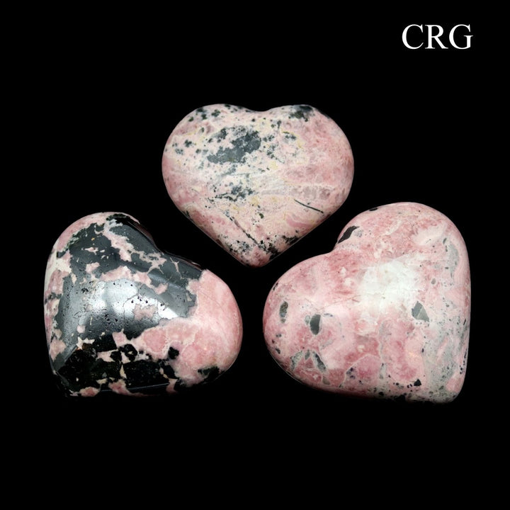 Rhodonite Puffy Heart (1 Piece) Size 40 to 50 mm Polished Crystal Gemstone ShapeCrystal River Gems