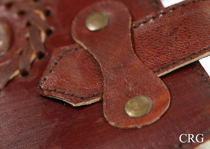 Rose Quartz Leather Notebook (1 Piece) Size 17 by 12 cm Parchment Paper Crystal JournalCrystal River Gems