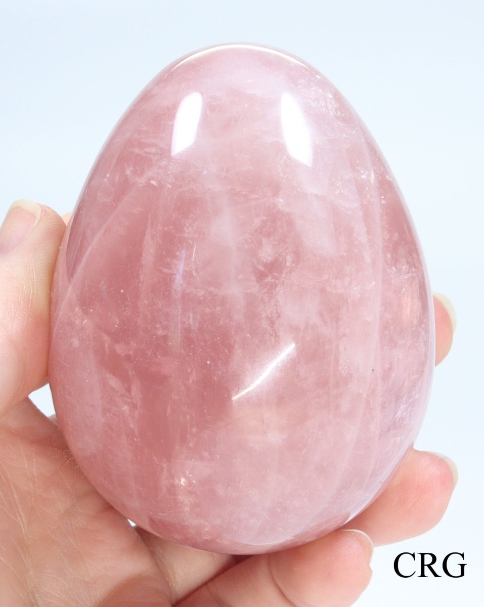 Rose Quartz Madagascar "Top Red" Gemstone Egg (1 Piece) Size 50 to 60 mm Crystal ShapeCrystal River Gems