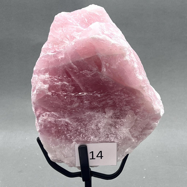 Rose Quartz Raw Large Specimens on Metal Stands (Group 3)Crystal River Gems