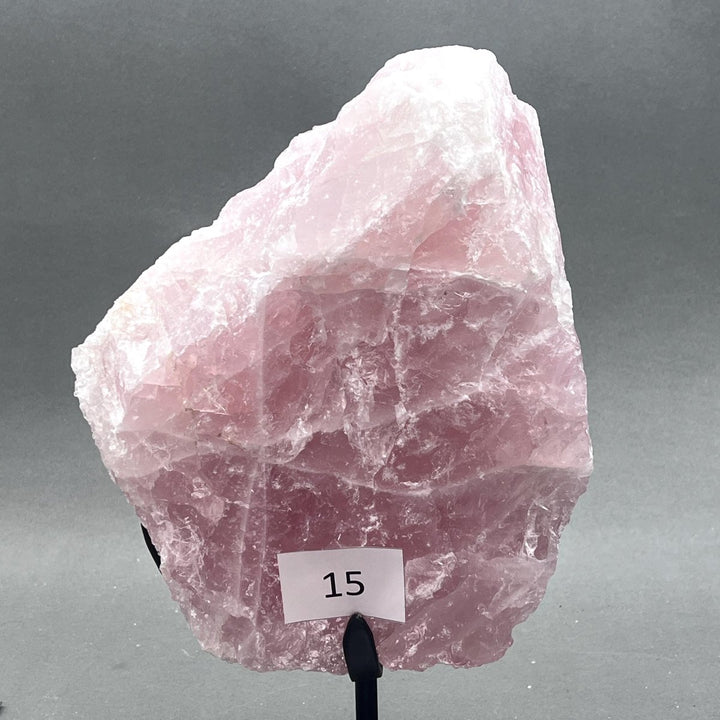Rose Quartz Raw Large Specimens on Metal Stands (Group 3)Crystal River Gems