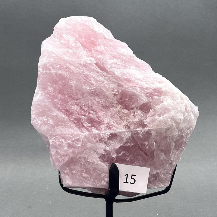 Rose Quartz Raw Large Specimens on Metal Stands (Group 3)Crystal River Gems
