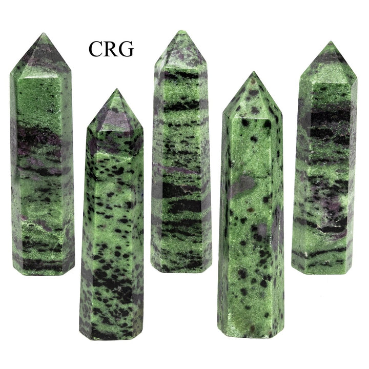 Ruby Zoisite Towers (1 Pound) Size 3 to 4 Inches 6 - Sided Crystal Gemstone PointsCrystal River Gems
