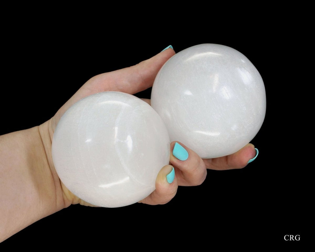 Selenite Gemstone Sphere (1 Piece) Size 60 to 70 mm Polished Crystal Ball