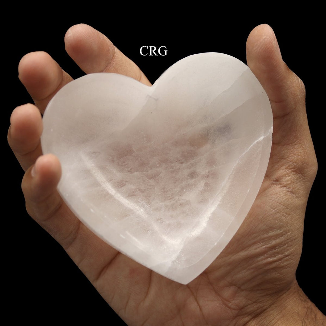 Selenite Heart Bowl (1 Piece) Size 10 cm Crystal Gemstone Home DecorCrystal River Gems