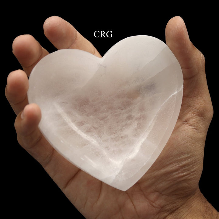 Selenite Heart Bowl (1 Piece) Size 10 cm Crystal Gemstone Home DecorCrystal River Gems