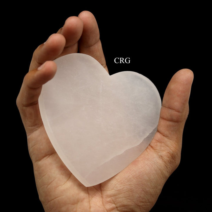 Selenite Heart Slabs (2 Pieces) Size 4 Inches Crystal Gemstone Slabs