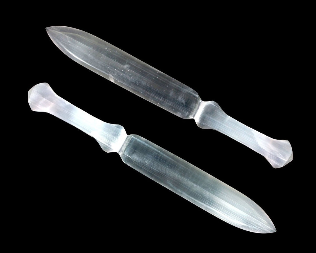 Selenite Sword (1 Piece) Size 15 to 16 Inches Smooth Crystal Gemstone Knife