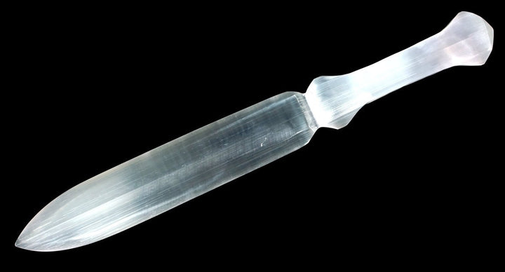 Selenite Sword (1 Piece) Size 15 to 16 Inches Smooth Crystal Gemstone Knife