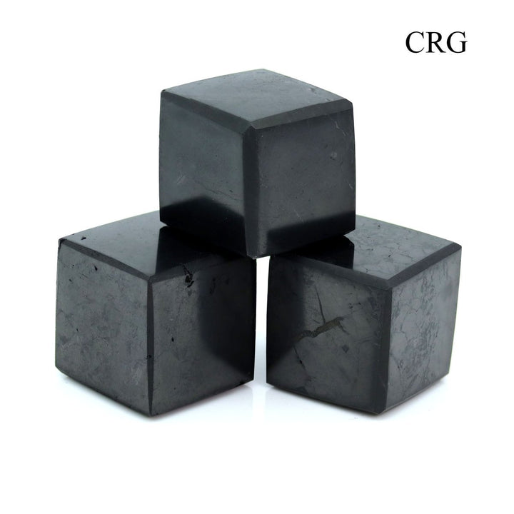 Shungite Cube (1 Piece) Size 2 cm Polished Crystal Gemstone Decor