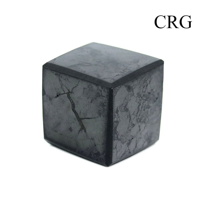 Shungite Cube (1 Piece) Size 2 cm Polished Crystal Gemstone DecorCrystal River Gems