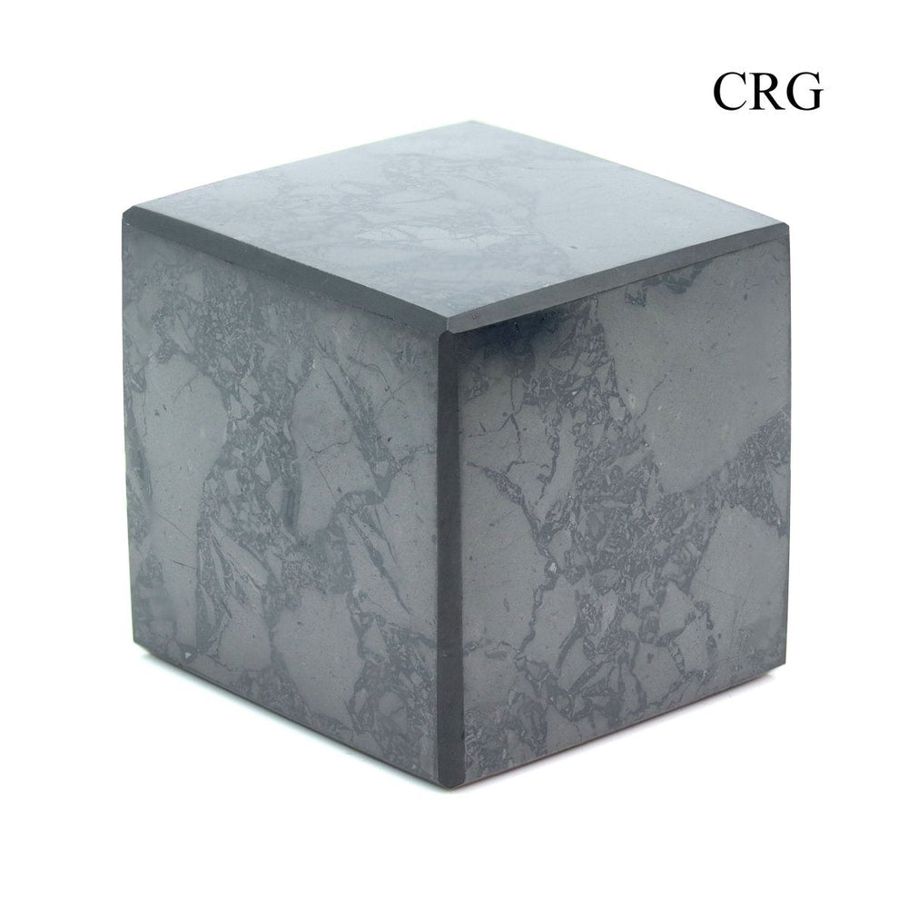 Shungite Cube (1 Piece) Size 4 cm Polished Crystal Gemstone Shape DecorCrystal River Gems