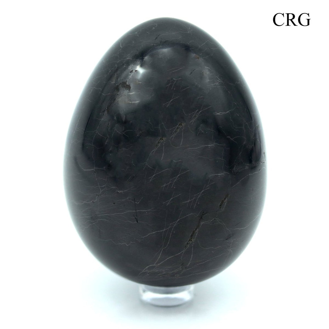 Shungite Egg (1 Piece) Size 7 cm Polished Crystal Gemstone ShapeCrystal River Gems