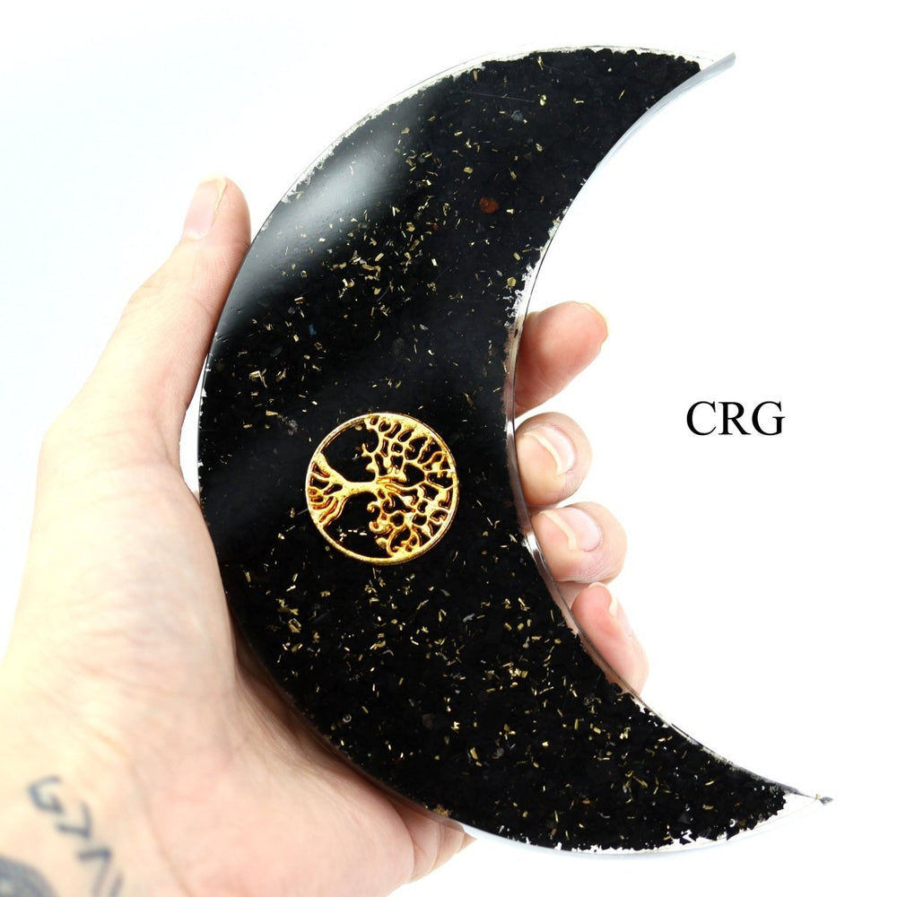Shungite Orgonite Crescent Moon (1 Piece) Size 5 Inches Crystal Gemstone ShapeCrystal River Gems