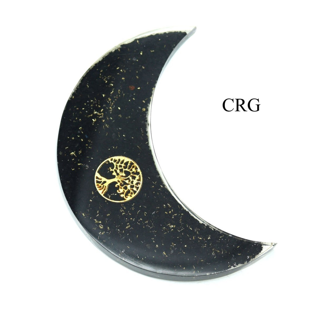 Shungite Orgonite Crescent Moon (1 Piece) Size 5 Inches Crystal Gemstone ShapeCrystal River Gems
