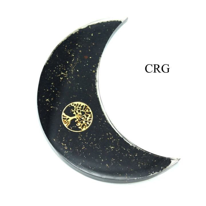 Shungite Orgonite Crescent Moon (1 Piece) Size 5 Inches Crystal Gemstone ShapeCrystal River Gems