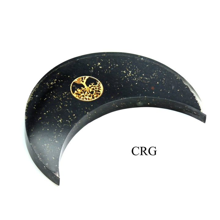 Shungite Orgonite Crescent Moon (1 Piece) Size 5 Inches Crystal Gemstone ShapeCrystal River Gems