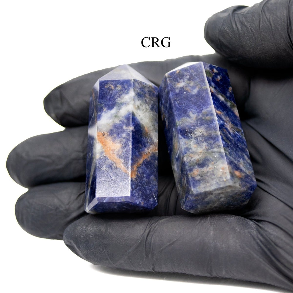 Sodalite Mini Towers (2 Pieces) Size 50 mm Crystal Gemstone PointsCrystal River Gems