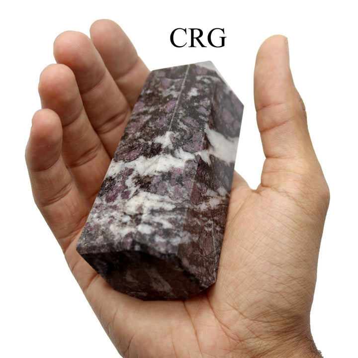 Spinel in Matrix Point (1 Piece) Size 3 to 5 Inches 6 - Sided Standing Crystal Gemstone Home DecorCrystal River Gems